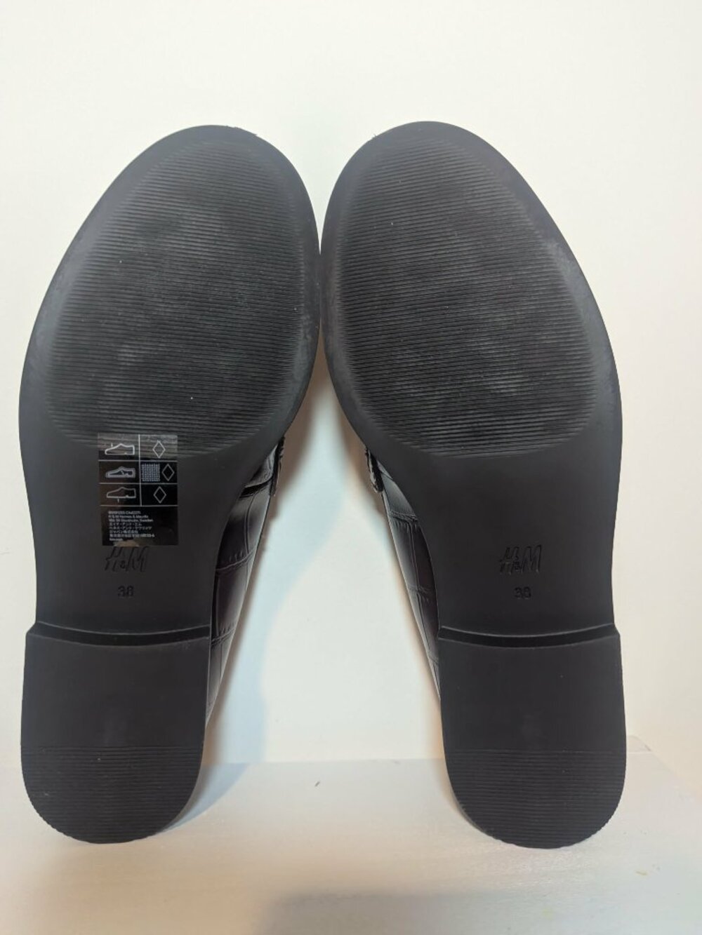 H&M Dark Brown Croc Embossed Penny Loafers Size 7 - Picture 4 of 10